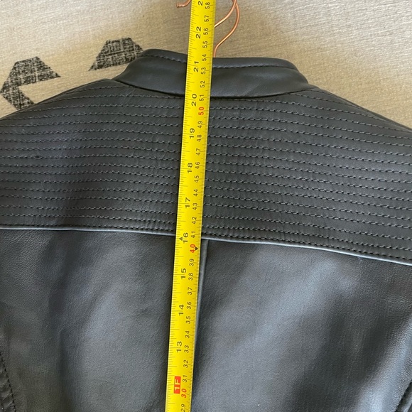 Reiss leather jacket - asymmetric zip, slate color - Picture 8 of 12